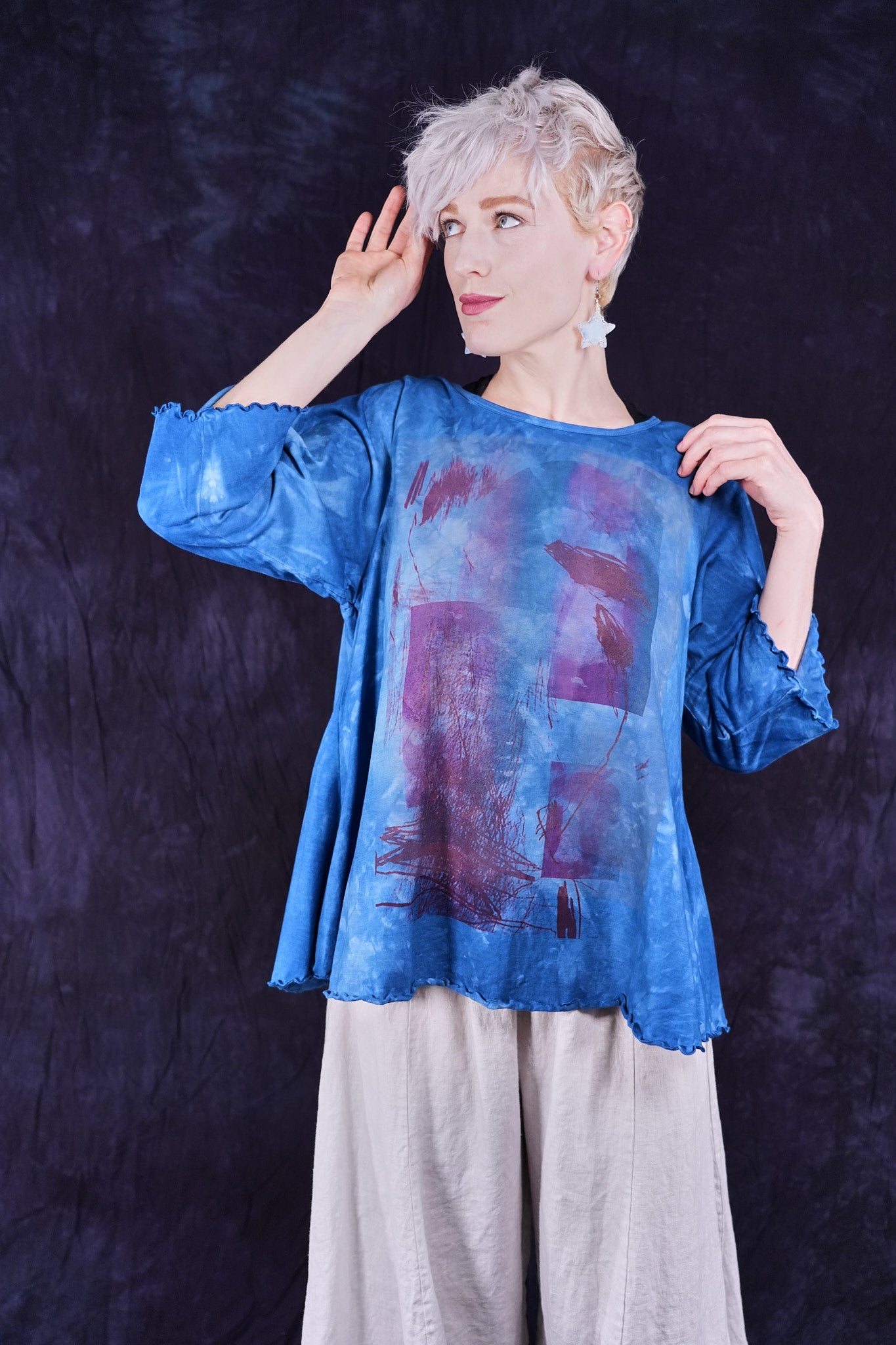 1145HD Hand Dyed Cafe Tee Clear Blue Sky-P