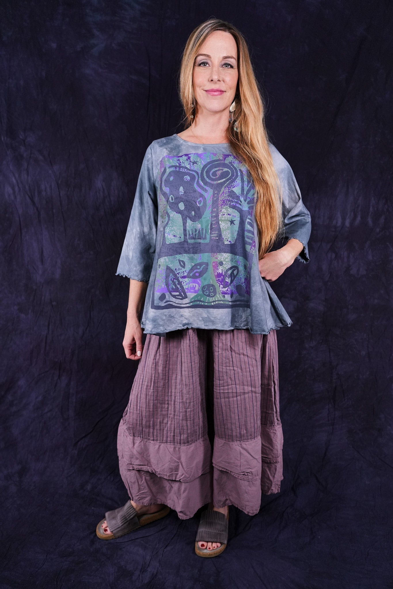 1145HD Cafe Tee Forest Vintage Blue Fish