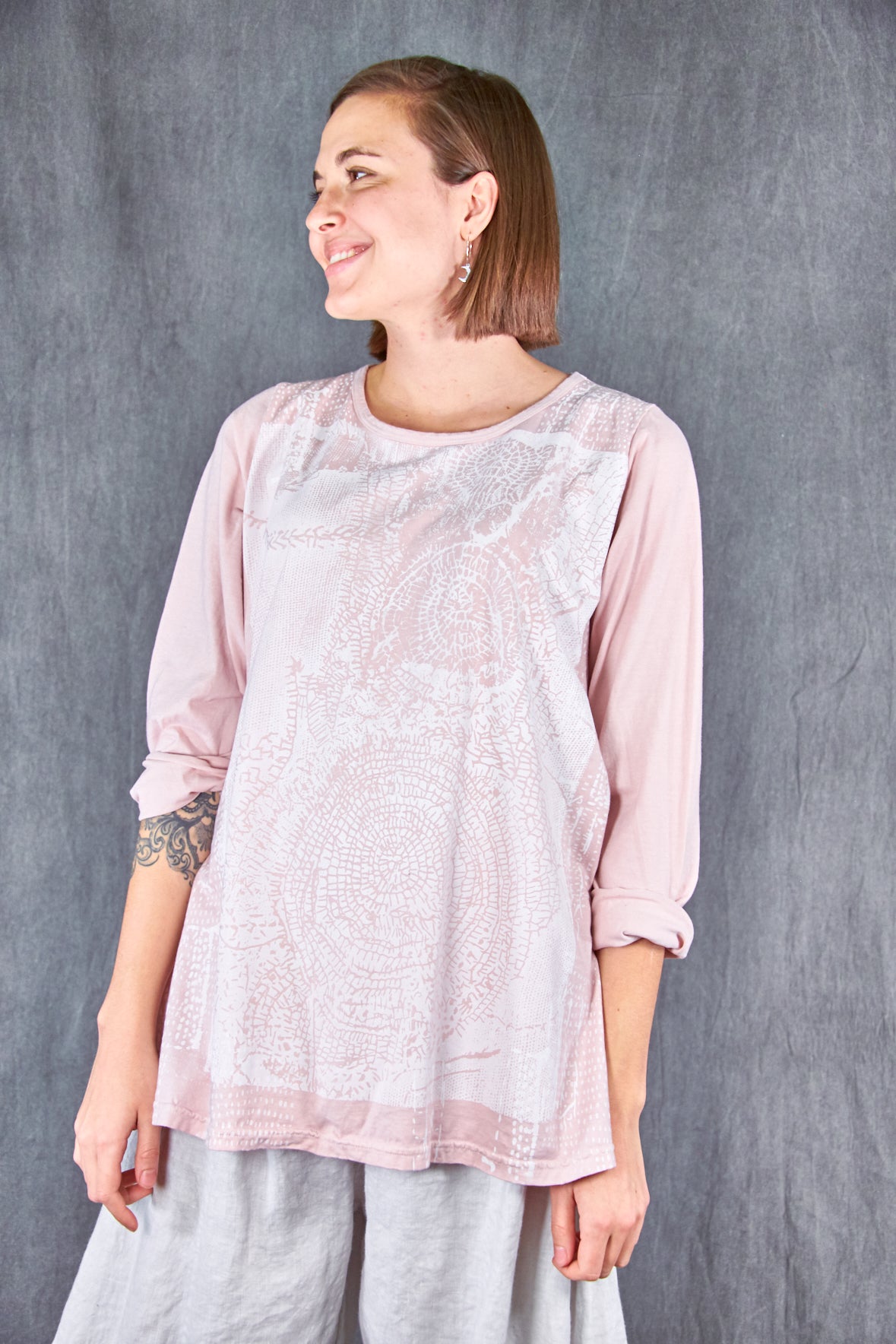 1190 L/S Cafe Tee Pink-P