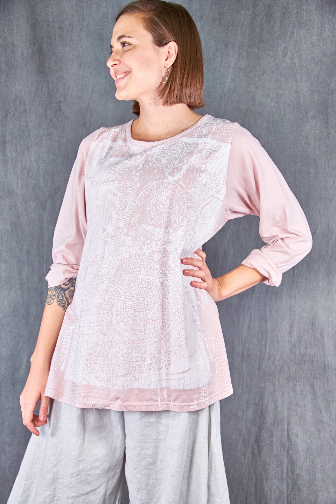 1190 L/S Cafe Tee Pink-P