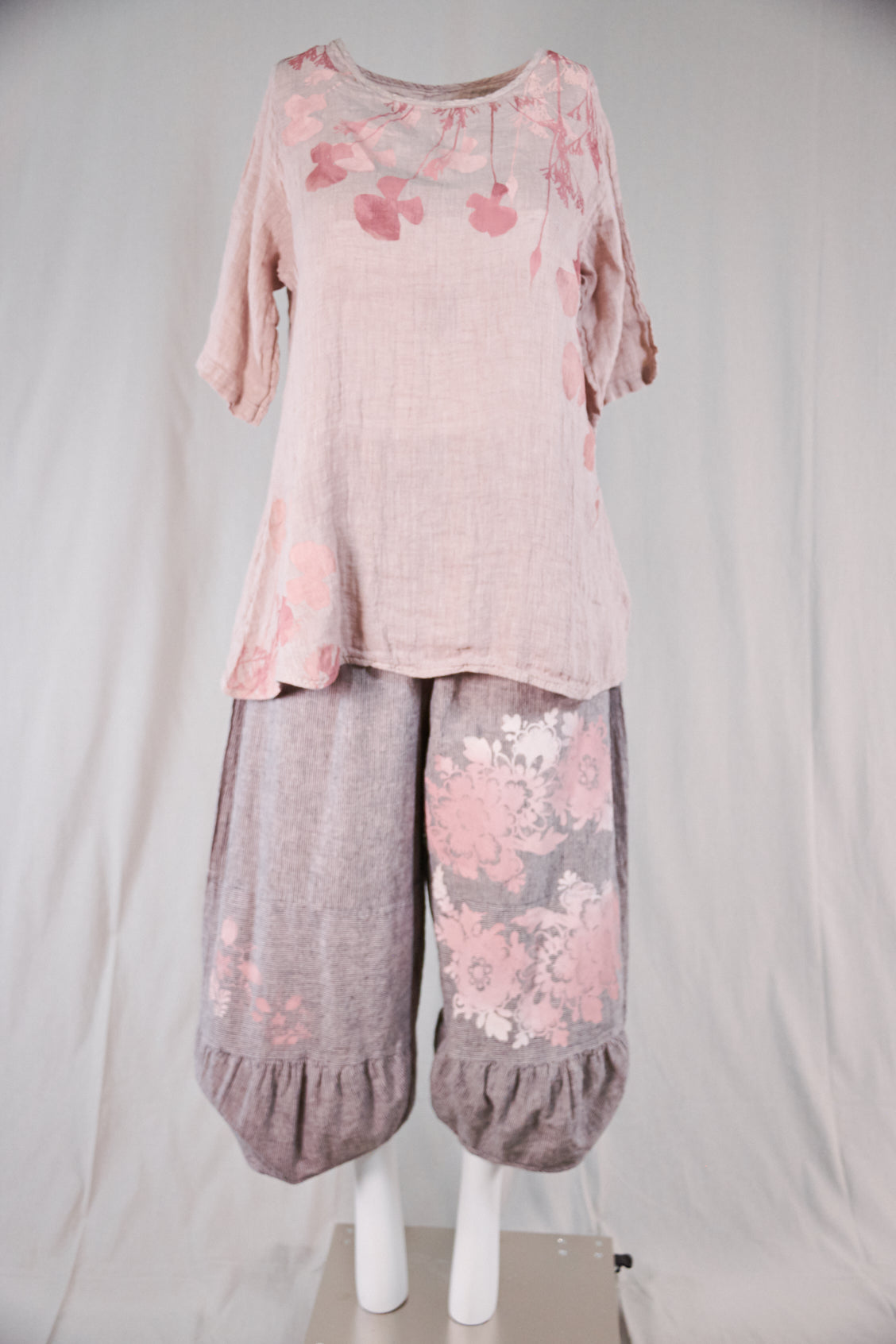 1210 Linen Simple Tunic-Natural Pink-P