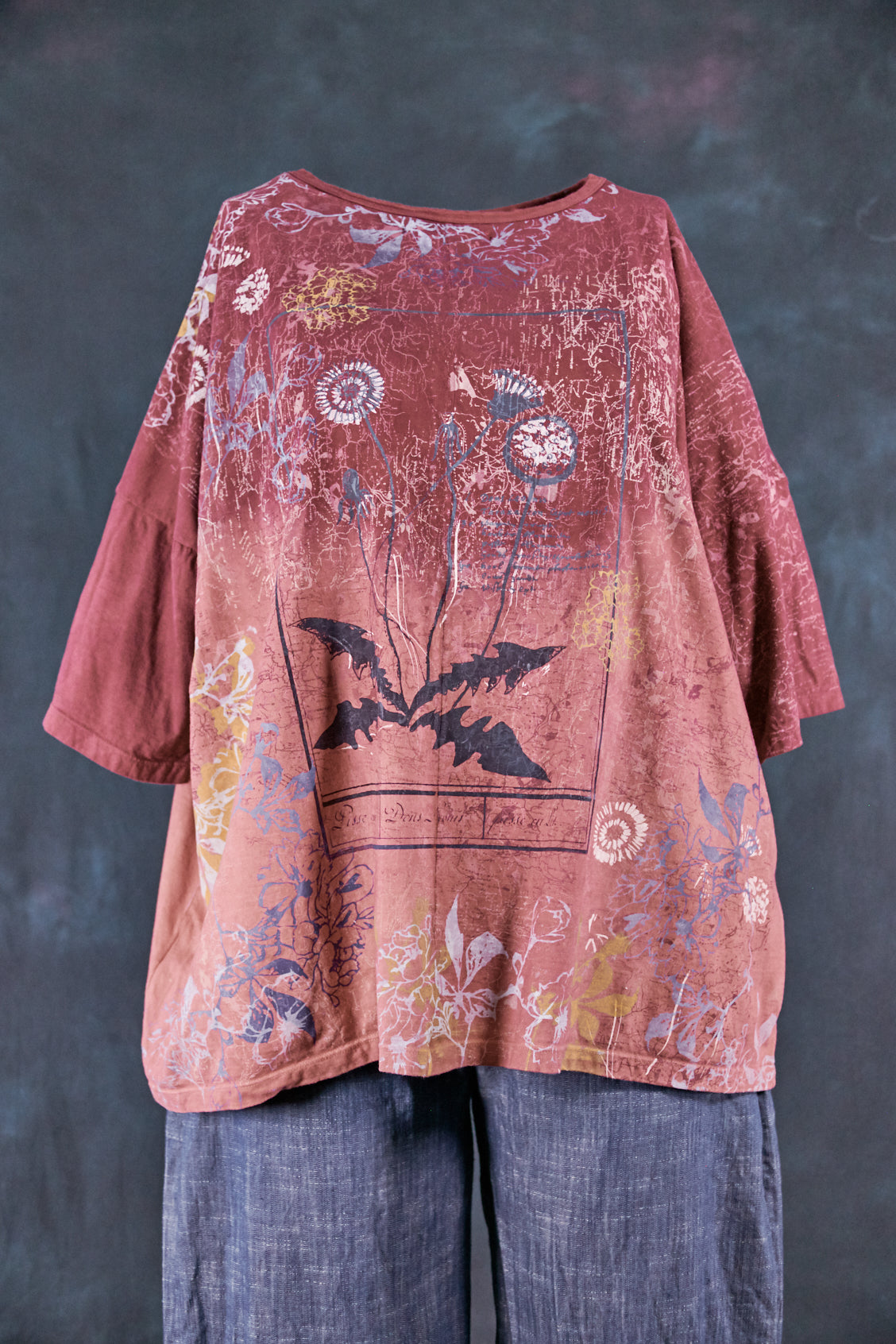 1236HD Line Tee-Sienna Merlot-Map and Bloom Wild Beauty 28.5&quot;L