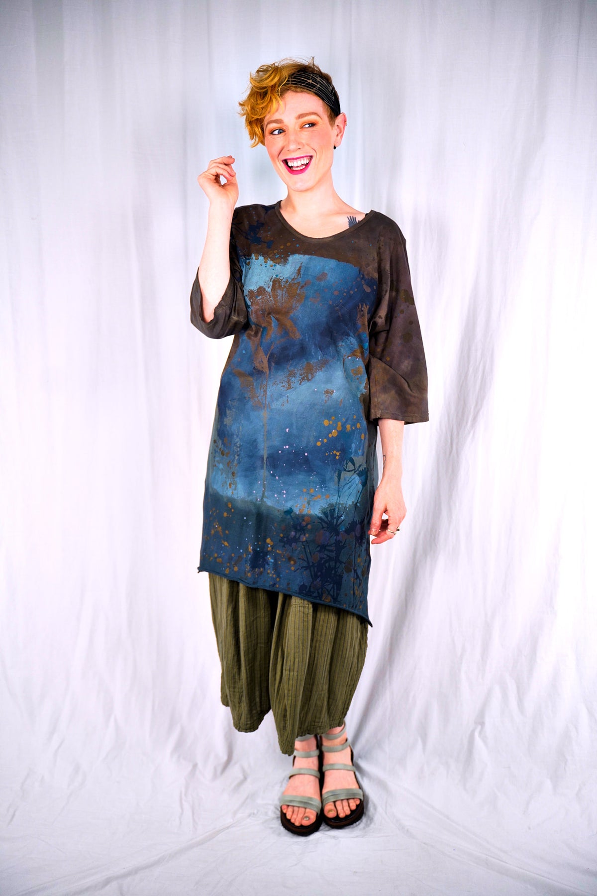 1564HD Euro Slim Fit Art Tunic Inverse Sea-P