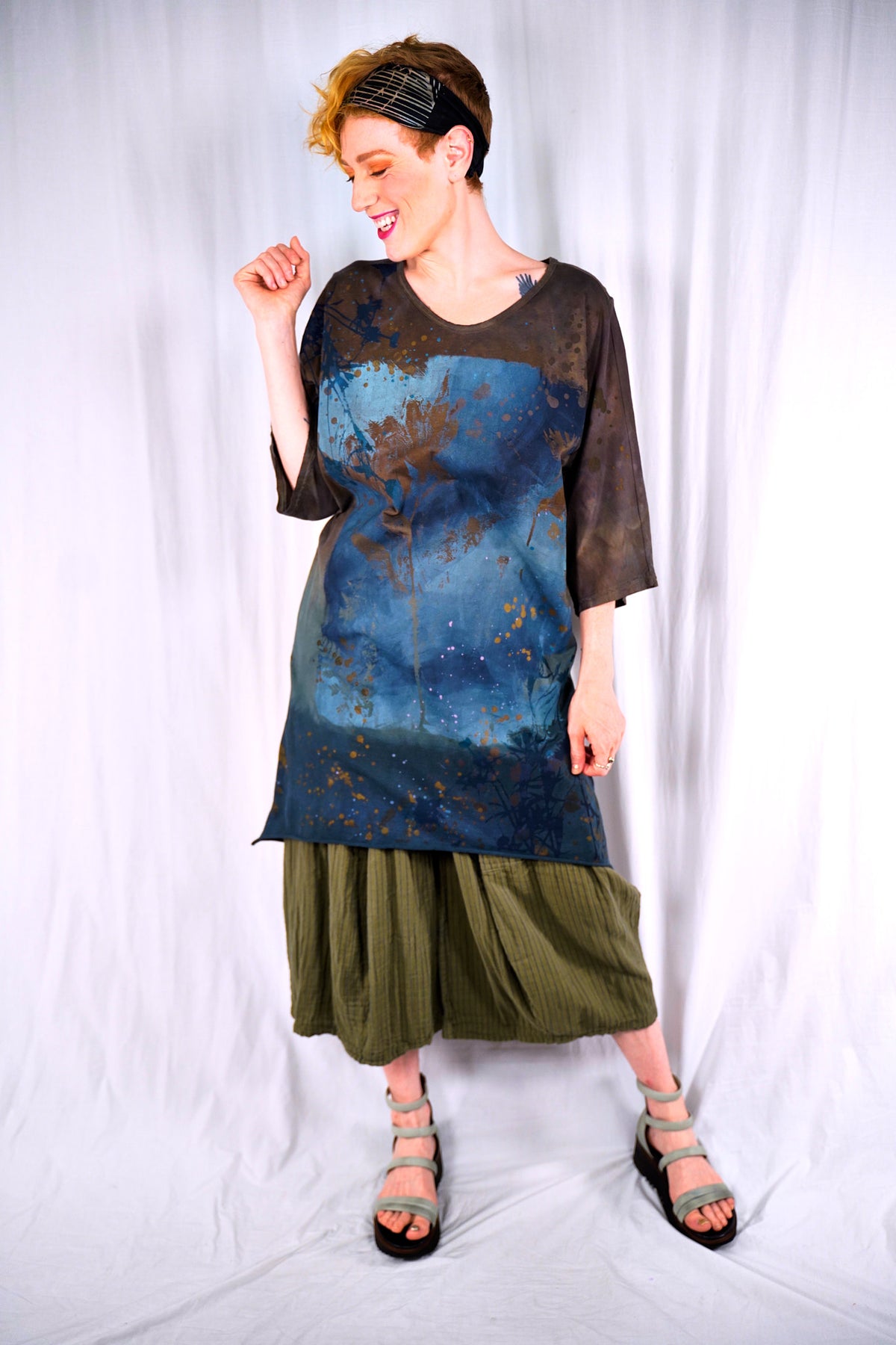 1564HD Euro Slim Fit Art Tunic Inverse Sea-P