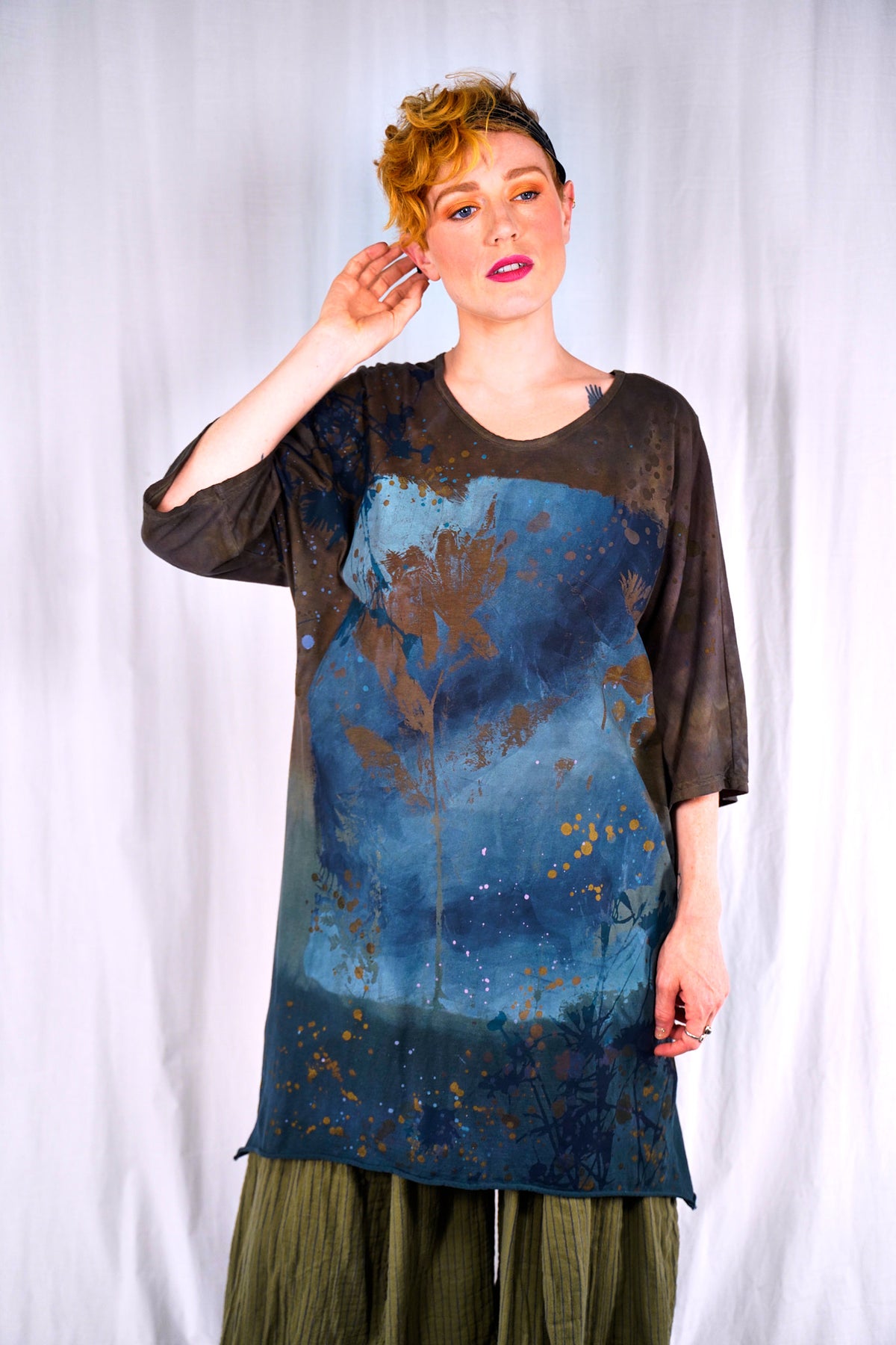 1564HD Euro Slim Fit Art Tunic Inverse Sea-P