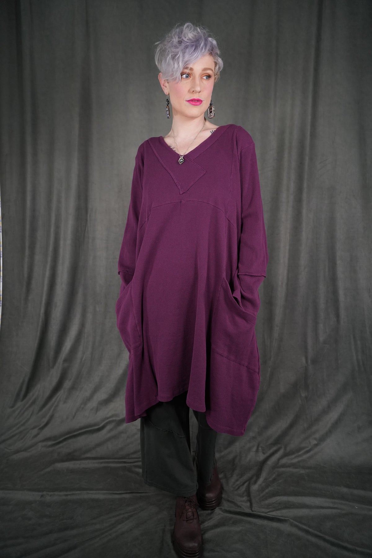2133 Thermal Urchin Dress Tyrian