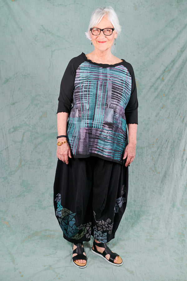 2139 Tree of Life Top Black- Lattice - Blue Fish Clothing