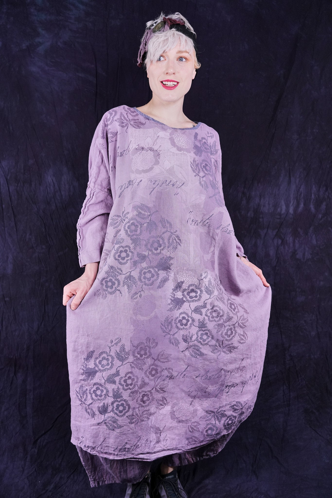 2210-2 Linen Gallery Dress Sea Fog-P - Blue Fish Clothing 2210-2 Linen Gallery Dress Sea Fog-P - Blue Fish Clothing