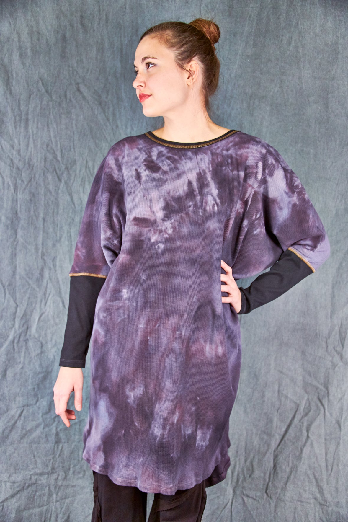 2251HD Hand Dyed Natural City Tunic -Shades of Purples