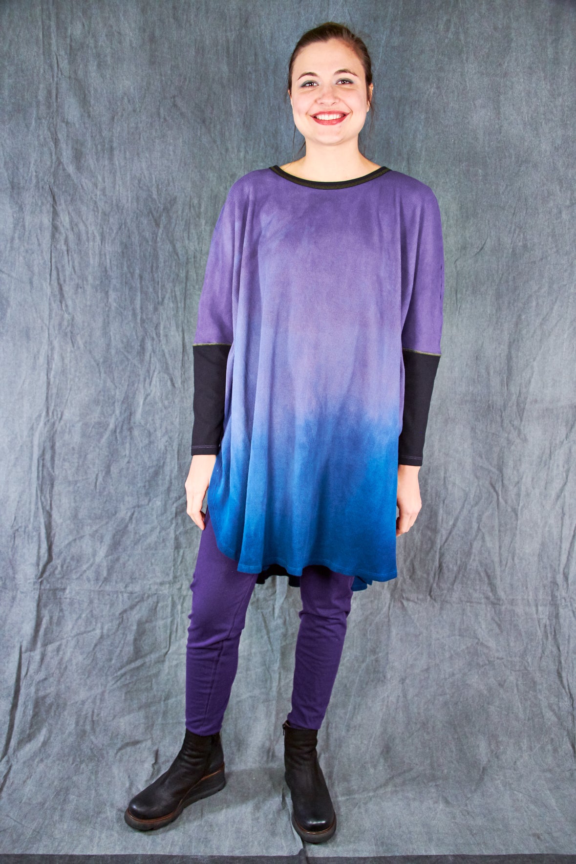 2251HD Hand Dyed Natural City Tunic-Neptune