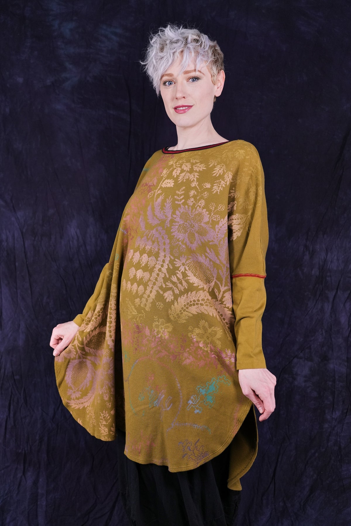 2251-Natural City Tunic Moss Floral-P