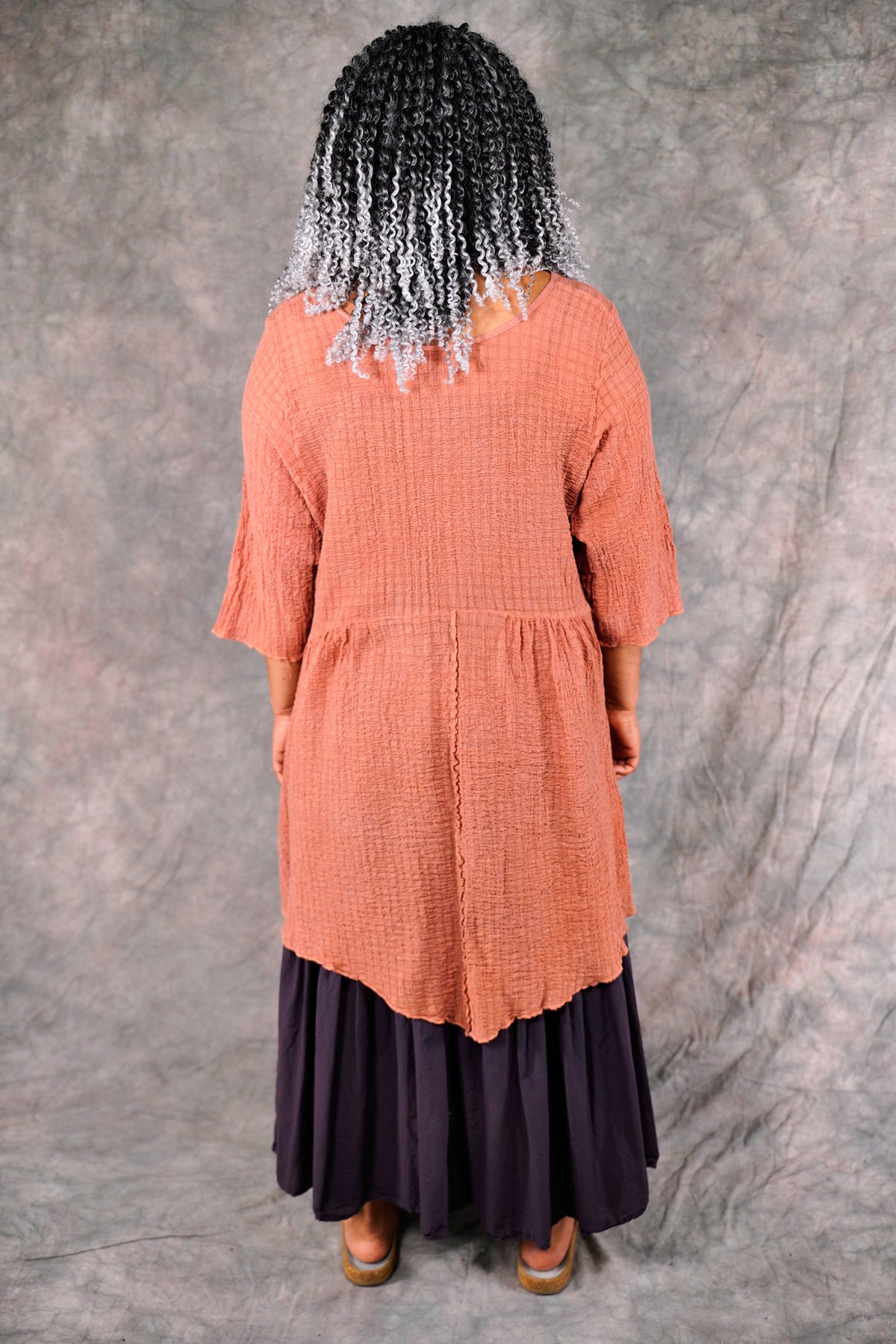 2259 Hand Dyed 2 Pocket Crinkle Dress Sedona