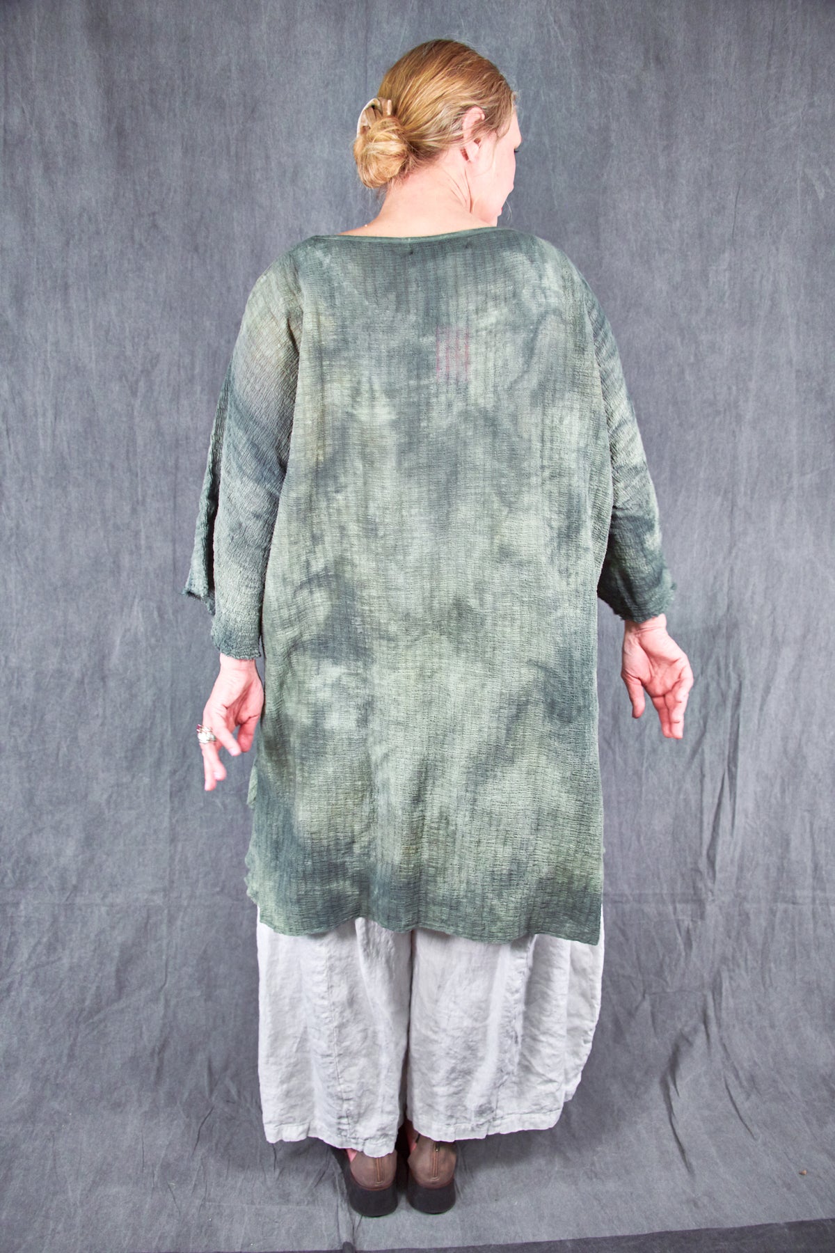 2282 Hand Dyed Ana Tunic -Shade Forest