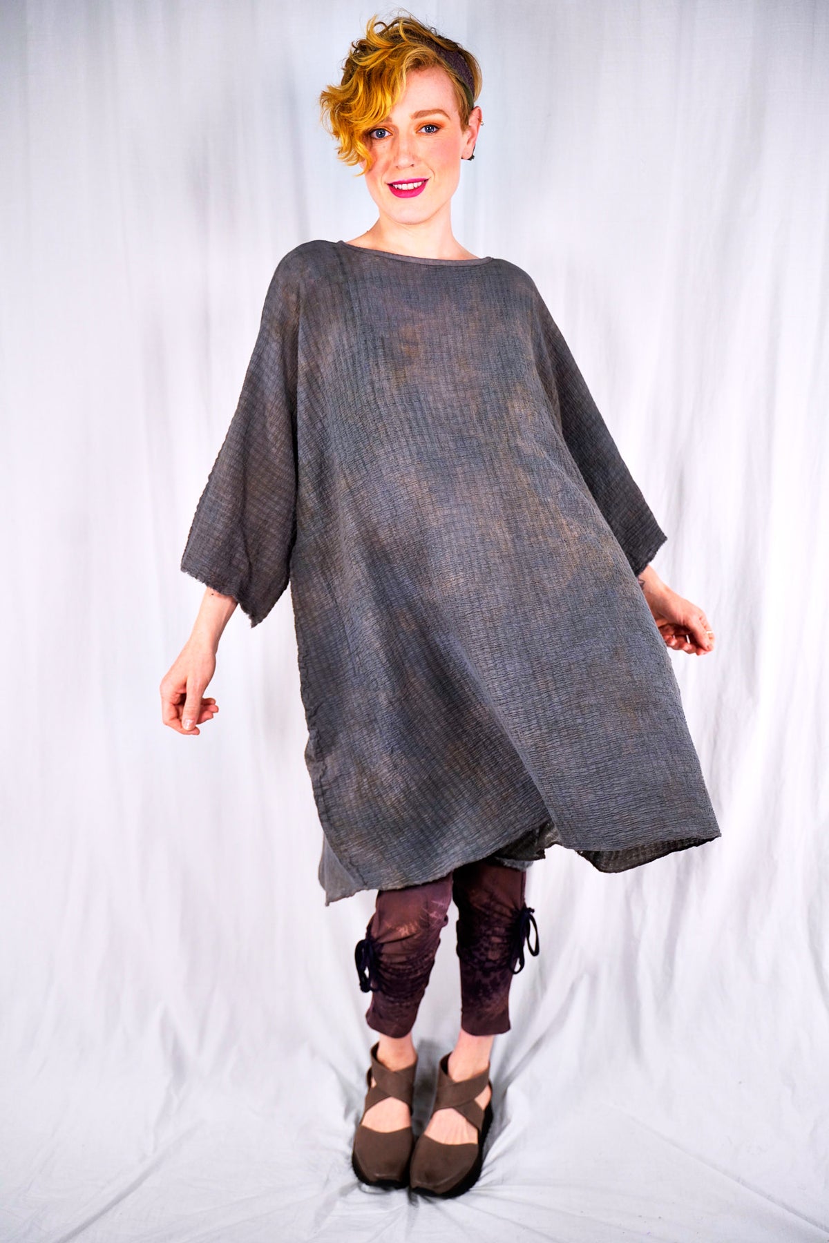 2282 Hand Dyed Ana Tunic Antiqued Script O/S