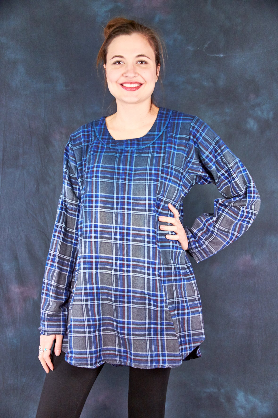 2291 Winter Bliss Blue Gray Plaid Ombre