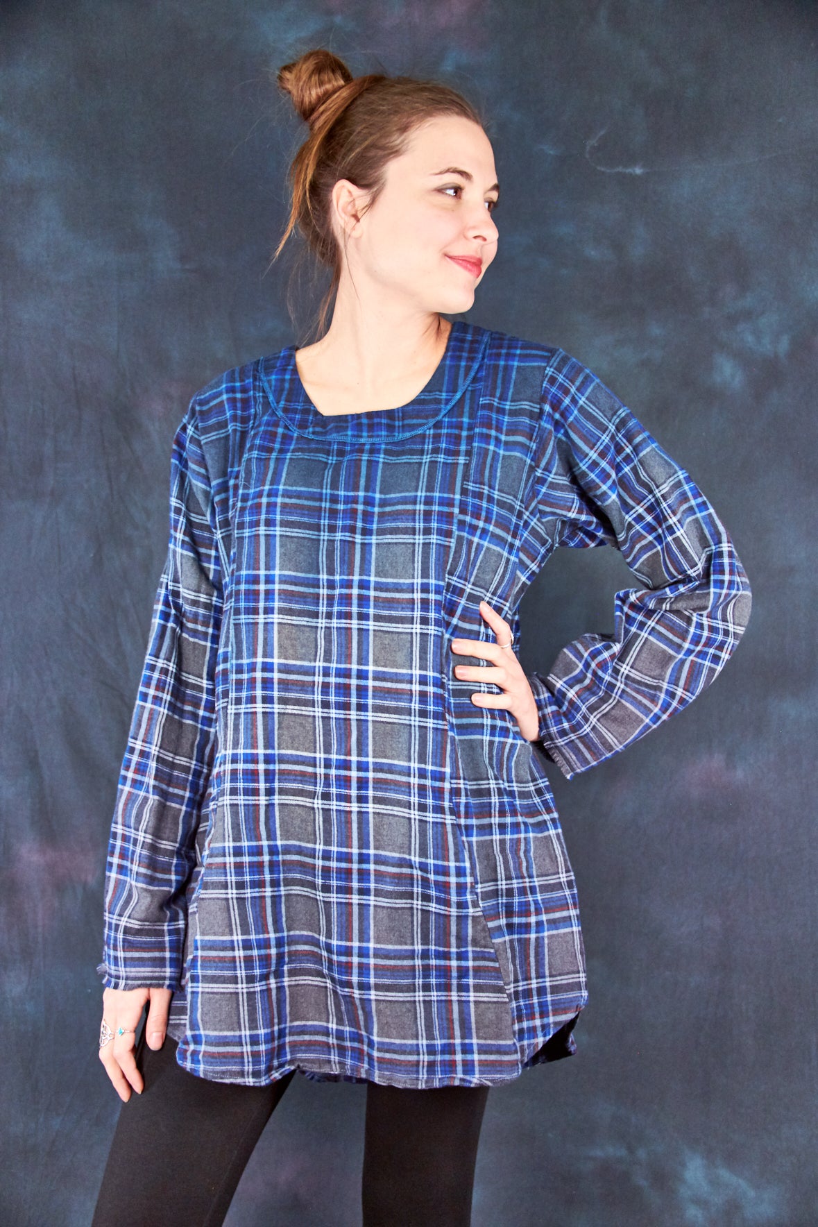 2291 Winter Bliss Blue Gray Plaid Ombre