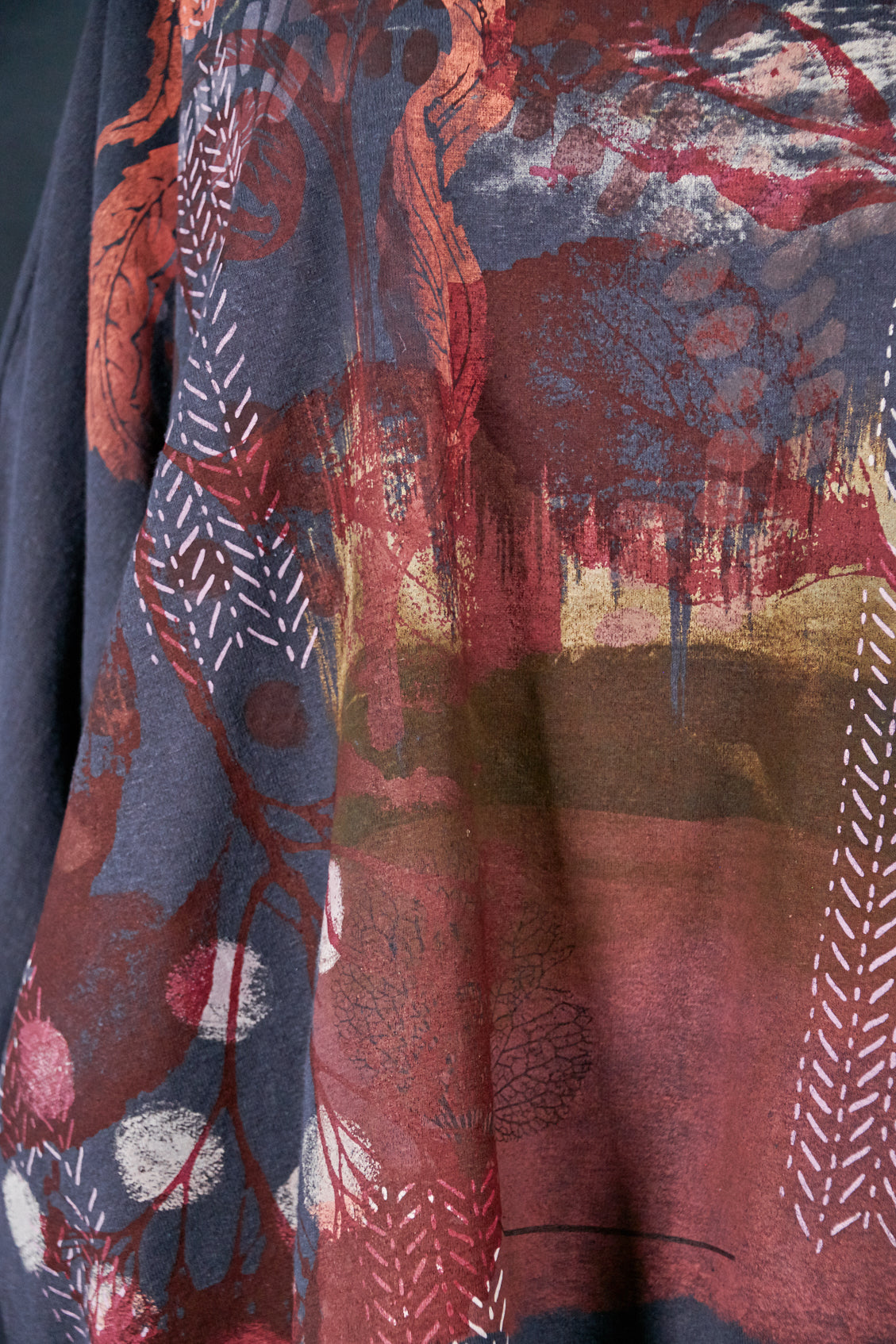 2304 Modern Sweatshirt Charcoal Navy- Autumnal Abstraction