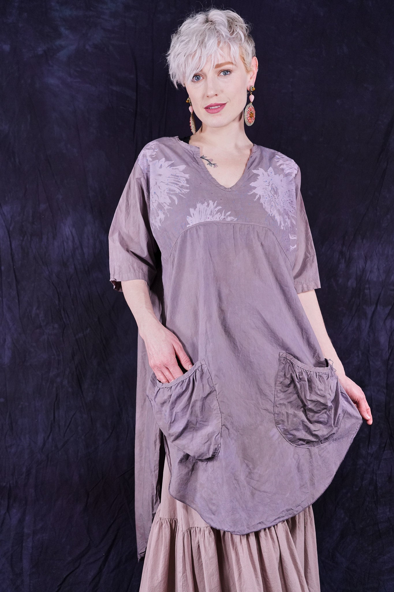 2310 Hi/Lo Tunic Dress Vintage-P - Blue Fish Clothing 2310 Hi/Lo Tunic Dress Vintage-P - Blue Fish Clothing