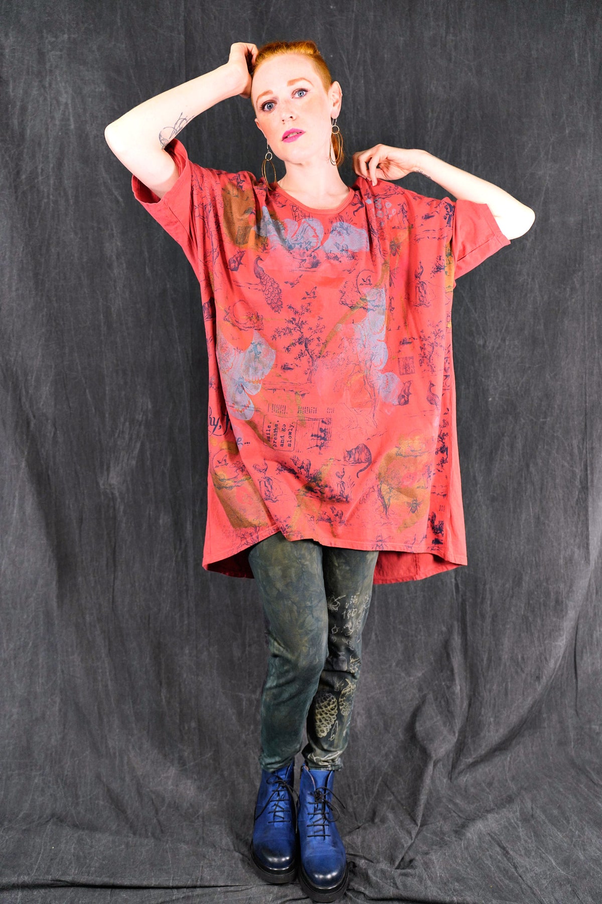 2358 Tournesol Tunic Coral Toile Wonderland