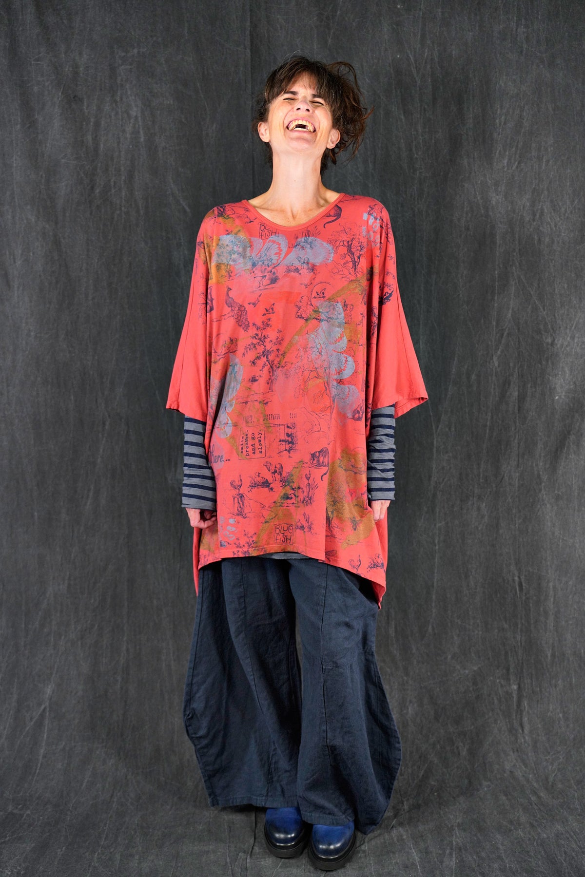 2358 Tournesol Tunic Coral Toile Wonderland