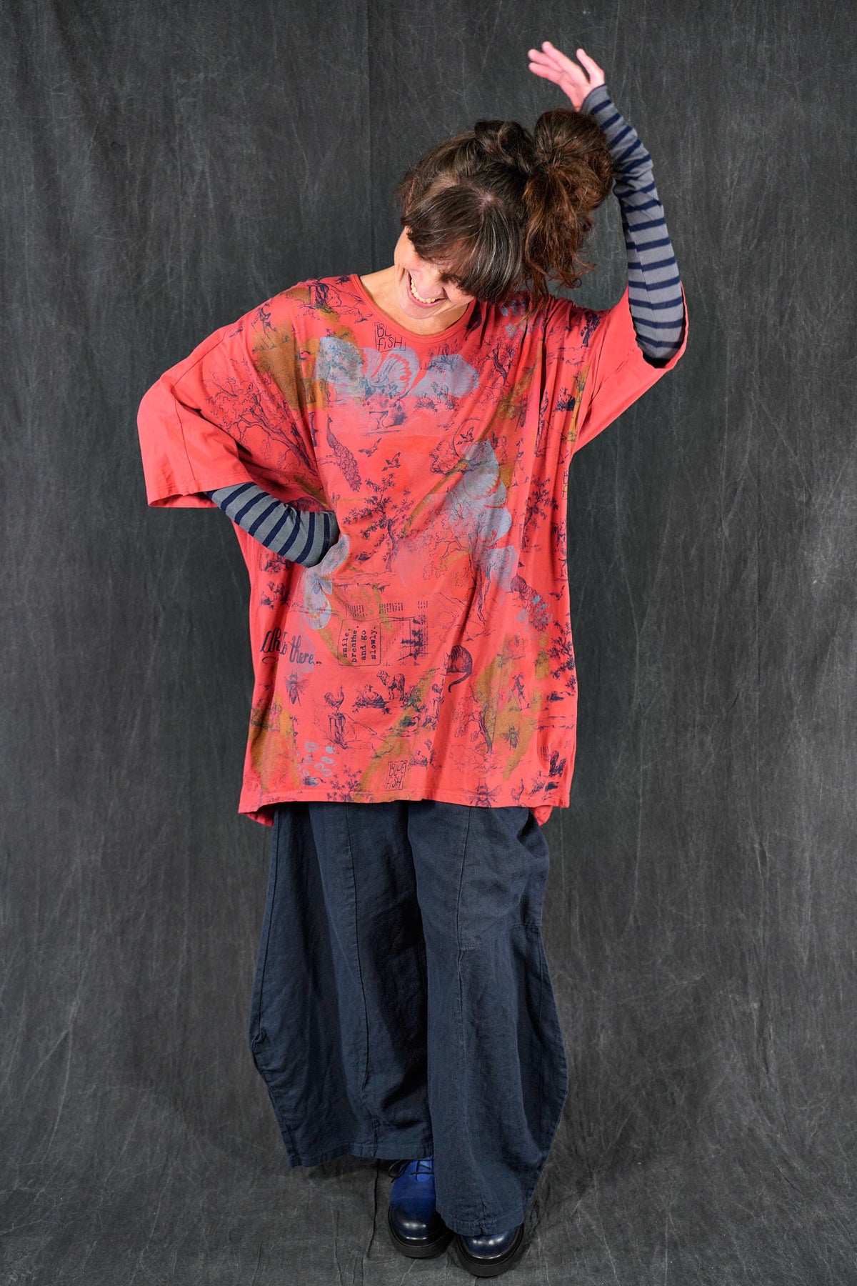 2358 Tournesol Tunic Coral Toile Wonderland