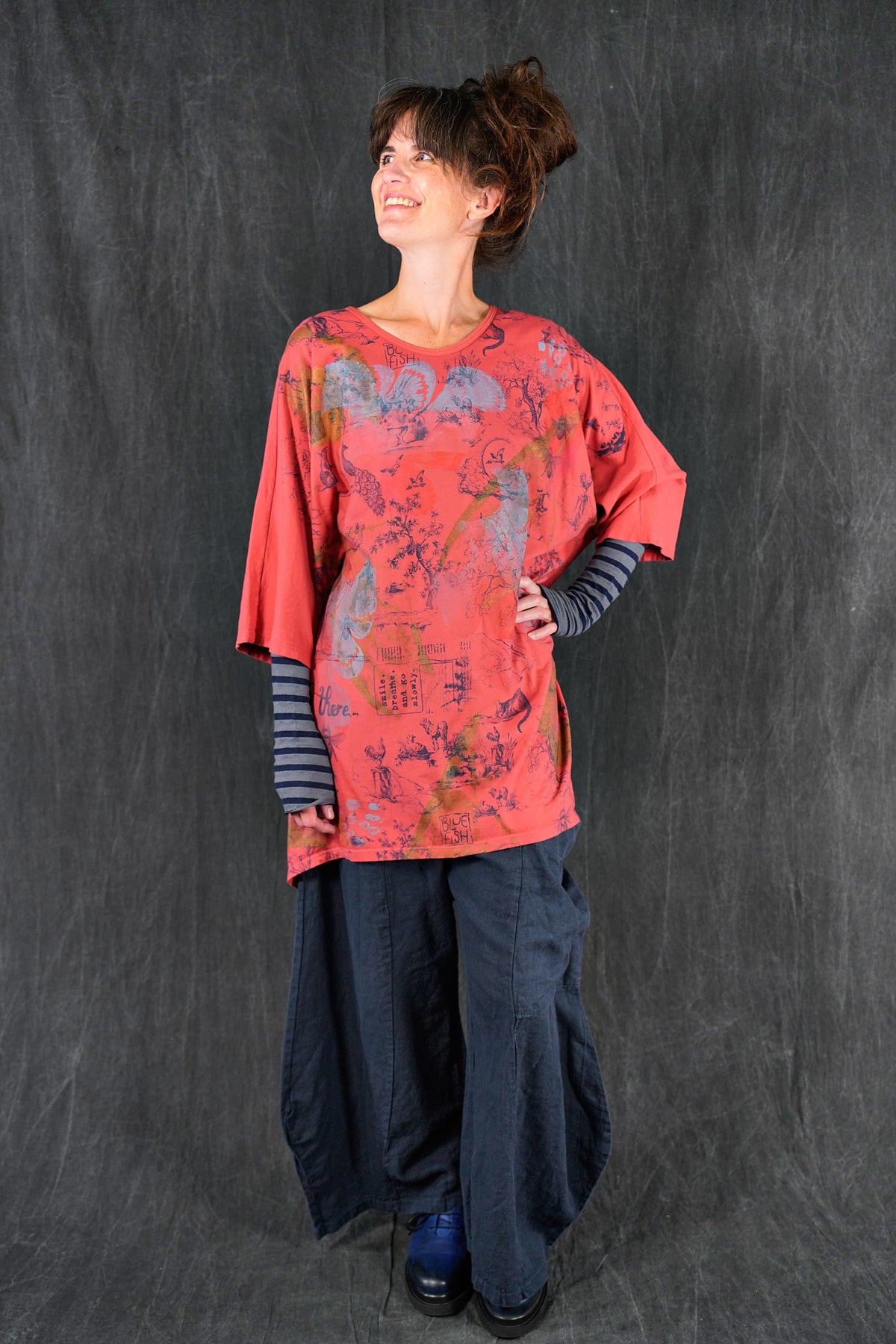 2358 Tournesol Tunic Coral Toile Wonderland