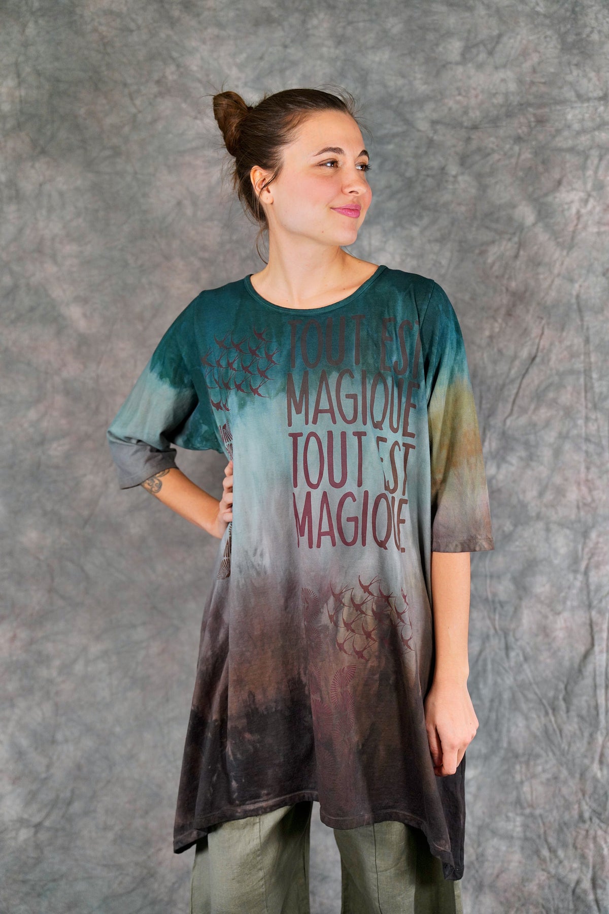 2359HD Wander Tunic Deep Magique Hand Dyed-P