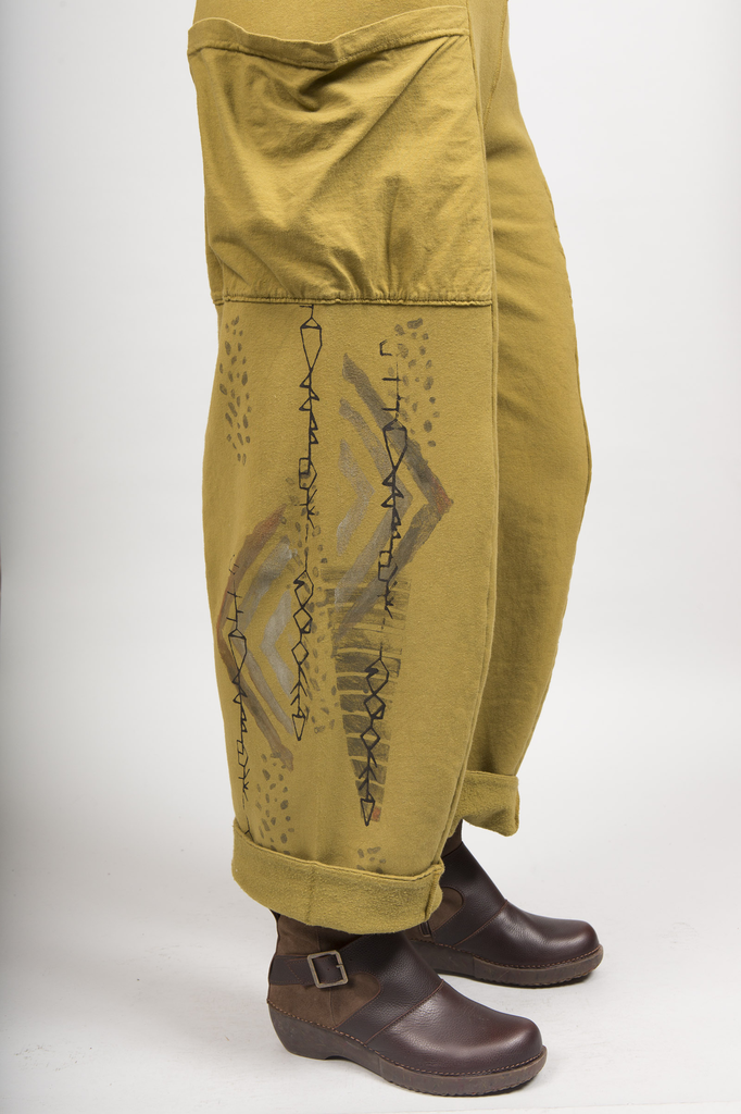 Reversible Pocket Pant Antique Bronze Printed-Blue Fish Clothing