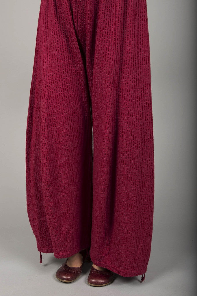 Textured Knit Billow Pants UnPrinted Rouge-Blue Fish Clothing