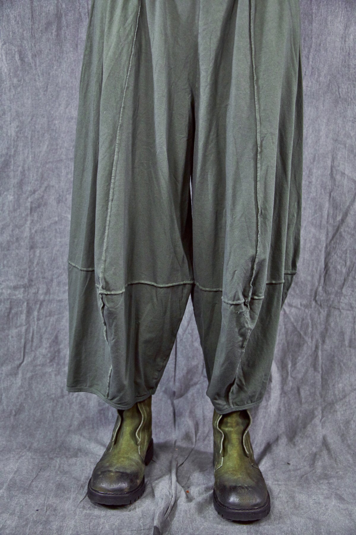 3273 Fold over Four square Pant Army Green-U