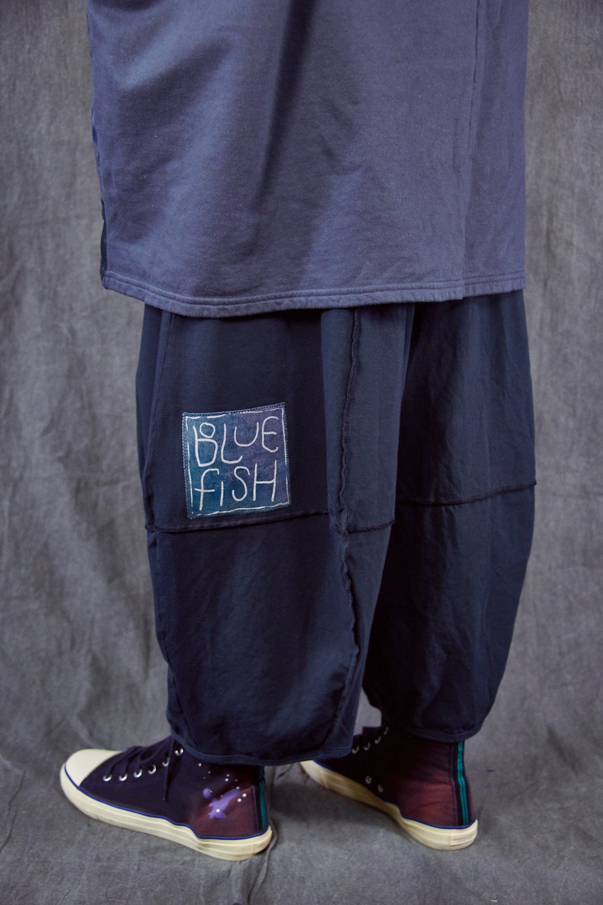 3273 Fold over Four square Pant Blue Coal-Patched