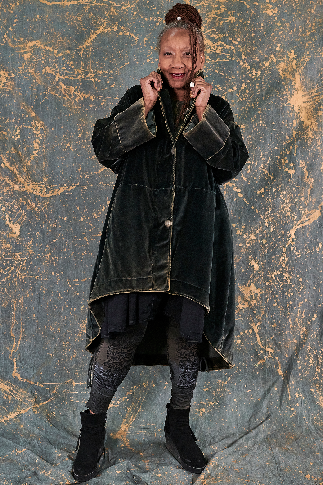 Velvet coat hotsell with hood