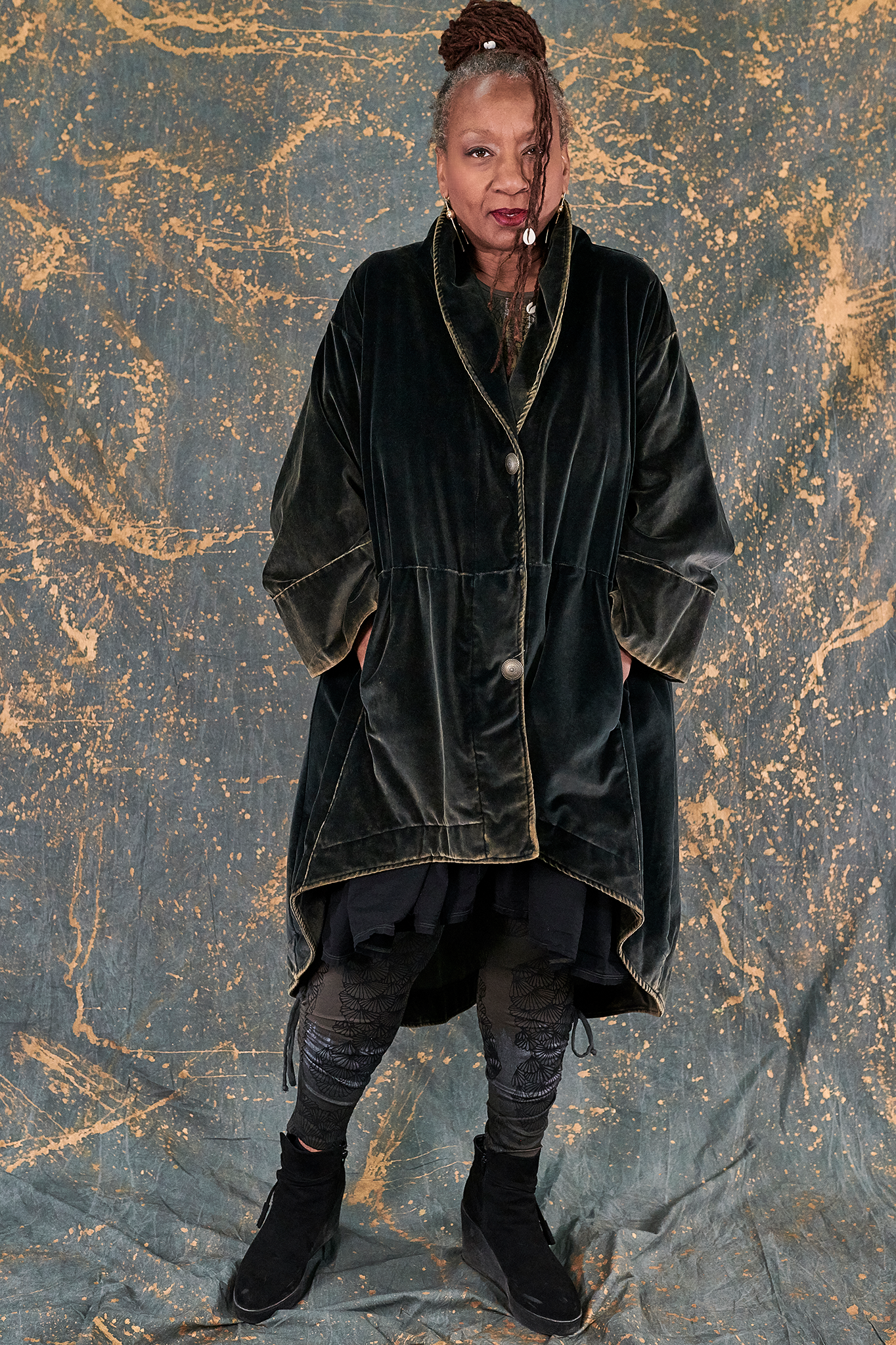 Velvet coat hotsell with hood