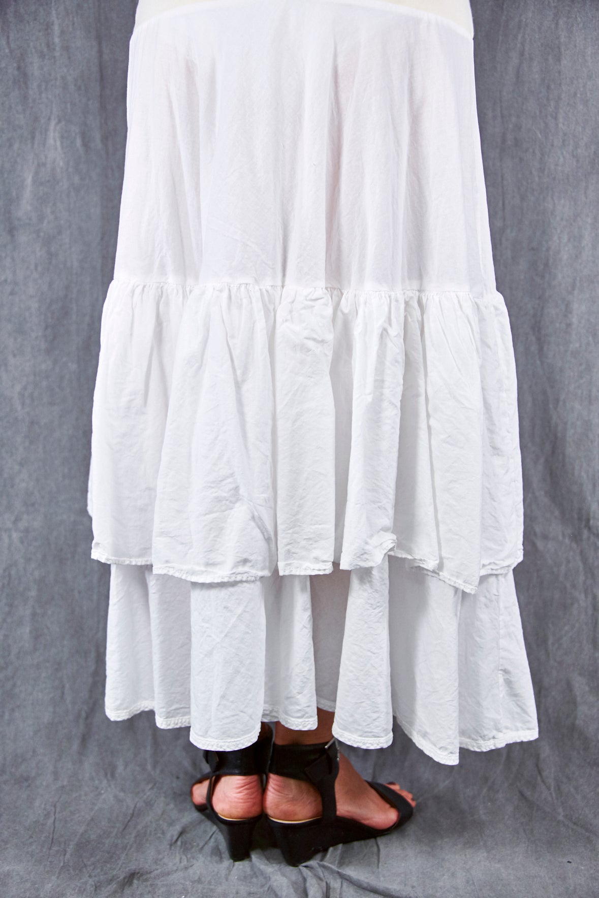4186 Cottage Tiered Skirt White-U