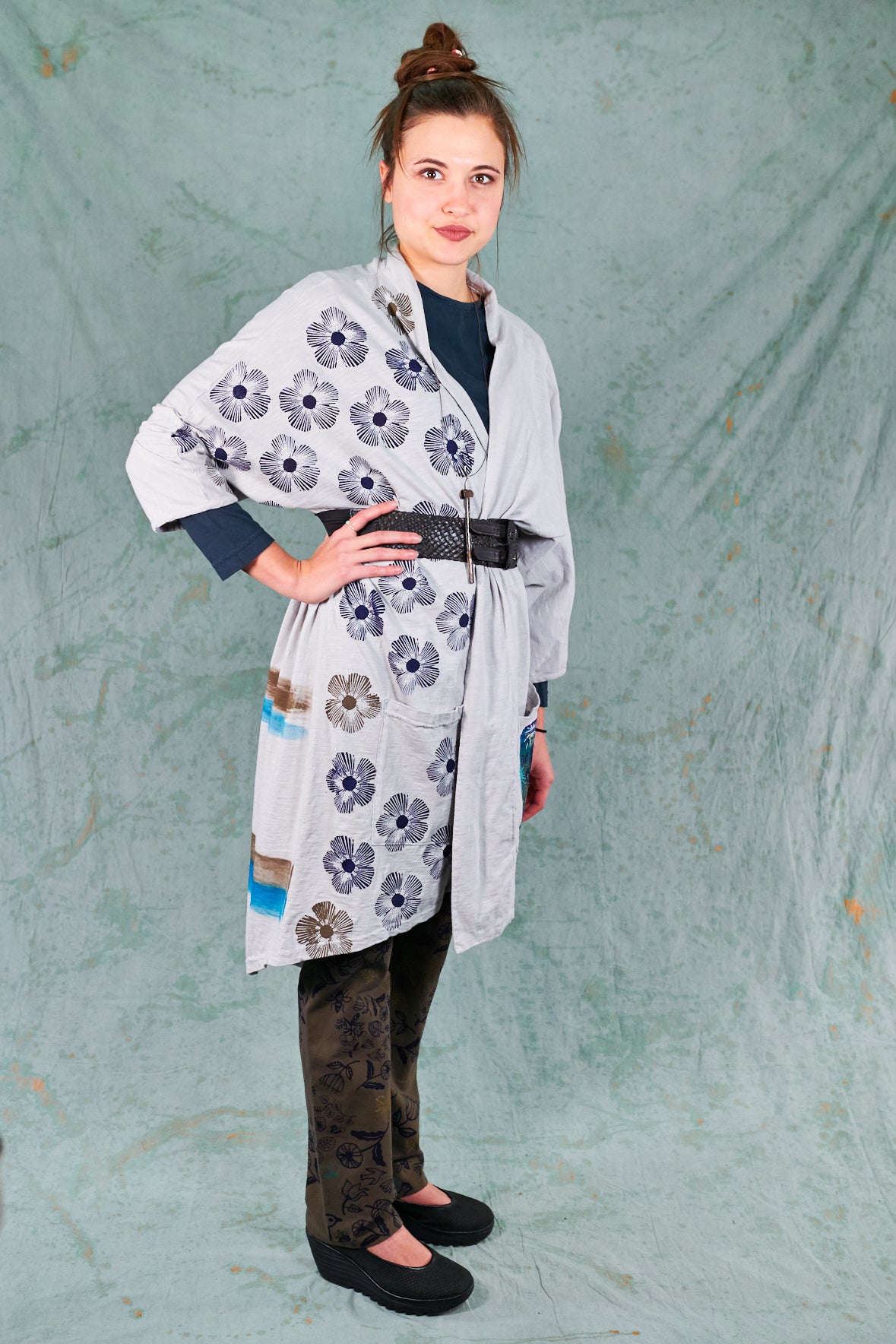 5243 Kimono Marbled Gray-Morocco