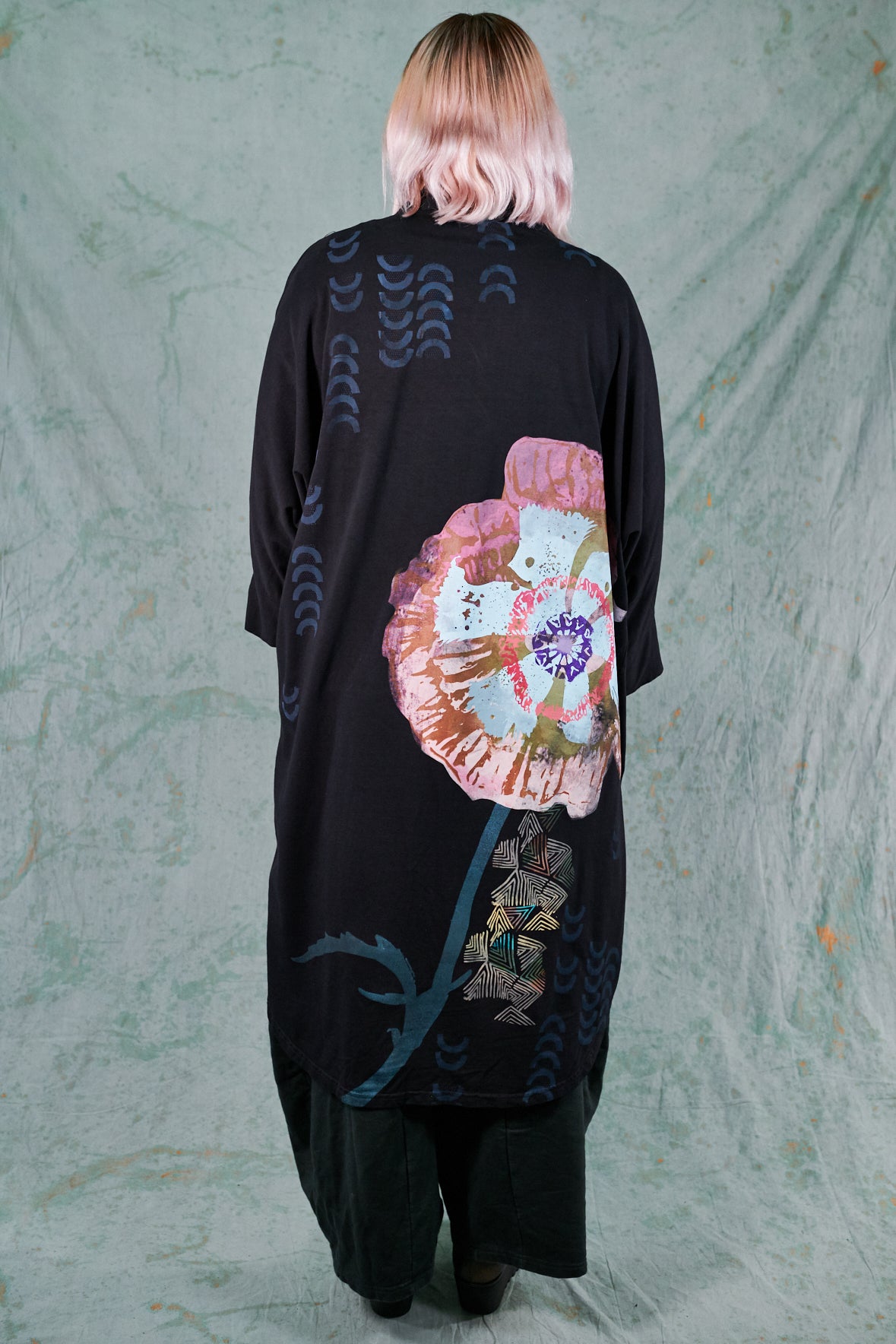 5275 Yuki Kimono-Black-Poppy Daydream