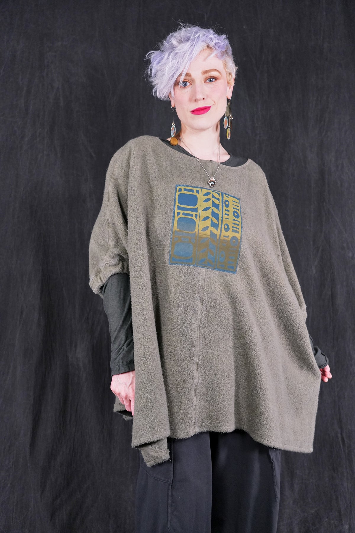 5304 Sherpa Poncho Iolite Patched