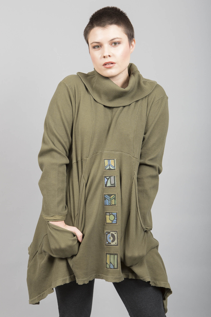 Thermal Pocket Tunic Moss Patched-Blue Fish Clothing