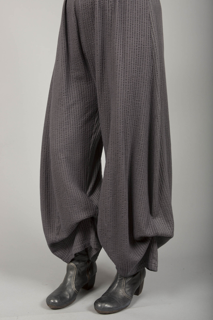 Textured Knit Billow Pants UnPrinted Dark Charcoal-Blue Fish Clothing