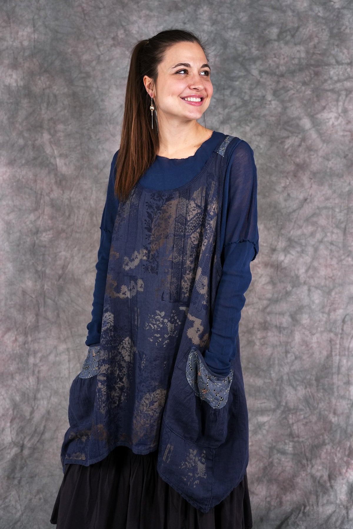 lace pinafore dress Plus Size - Nightfall Lace-Up Pinafore Mini Dress