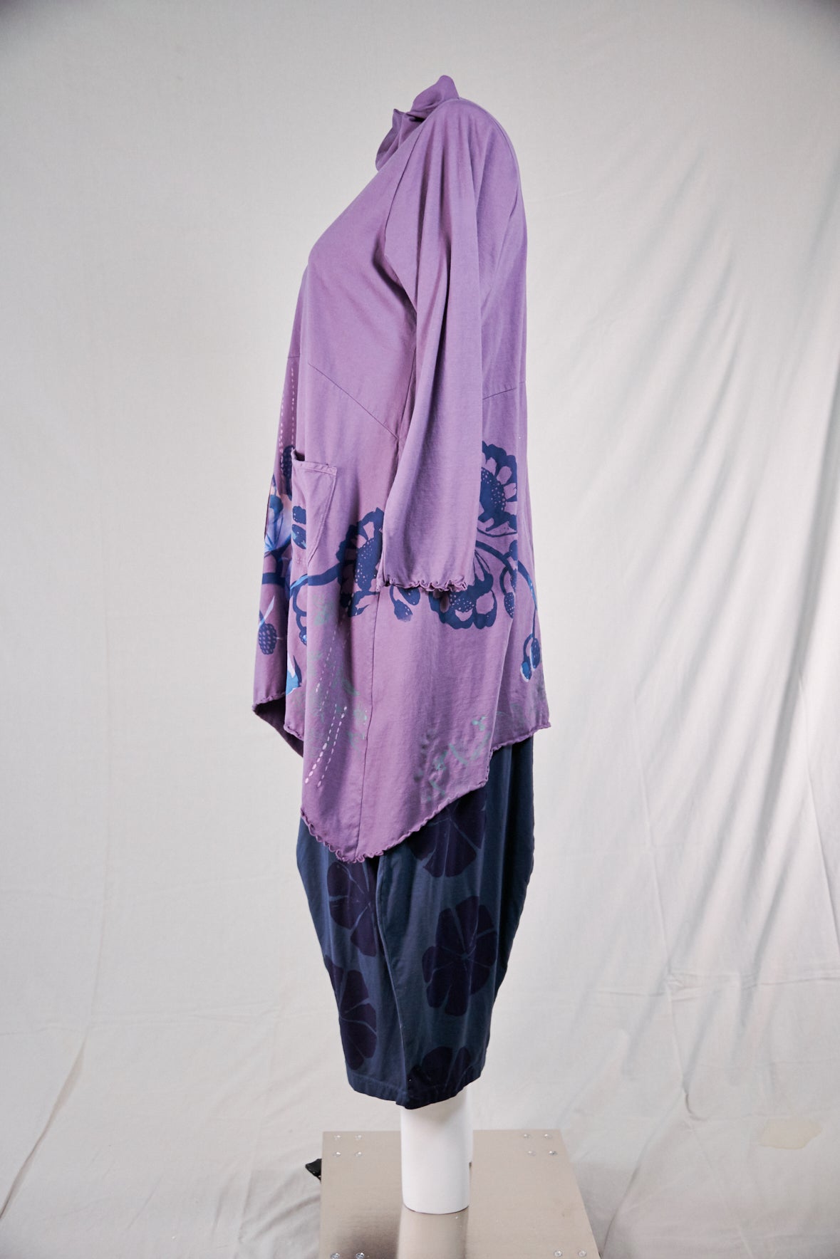 7229 Cowl Dress with Pockets-Violette-P