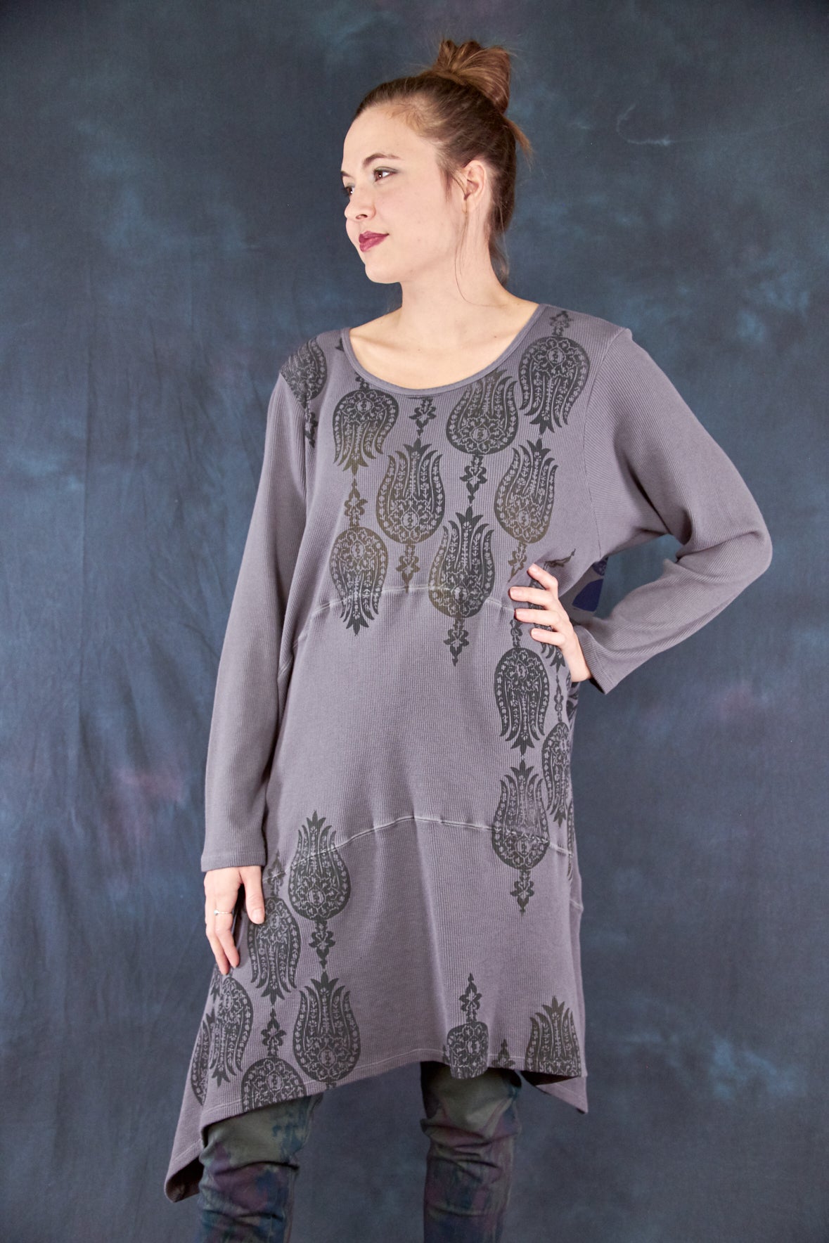 thermal design dress Orange Body Print Mini Dress