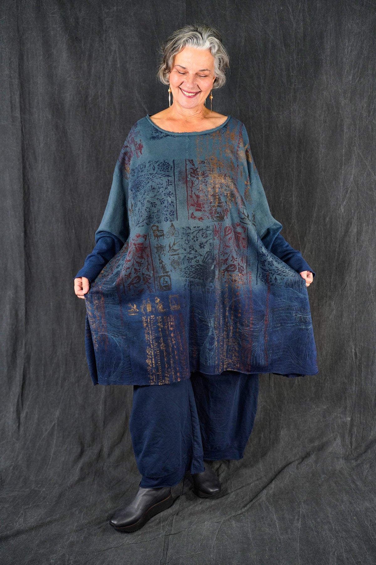 7240 Story Dress Ombre Spruce Ink-P
