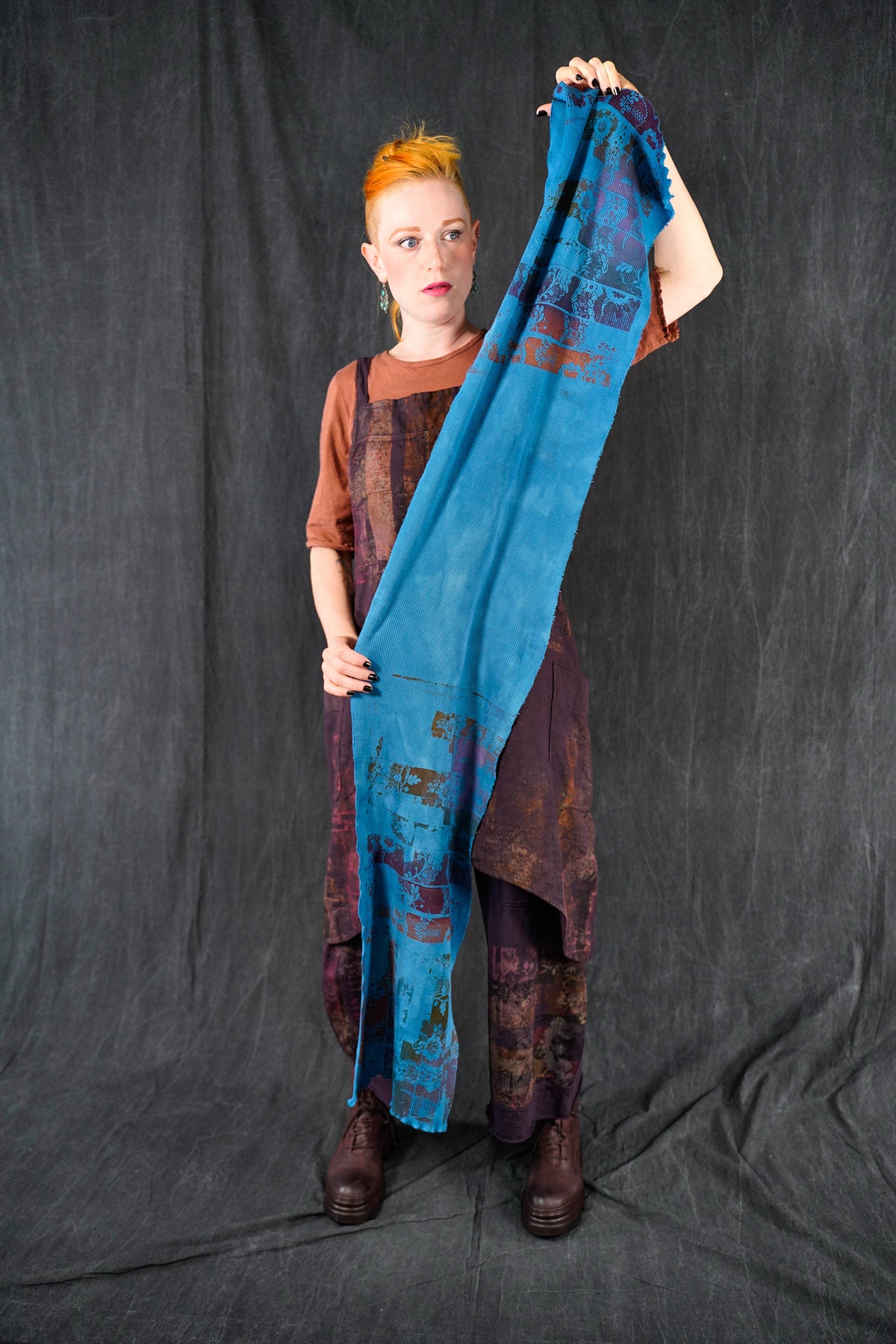 8001 Hand-Dyed Thermal Scarf Teal-P