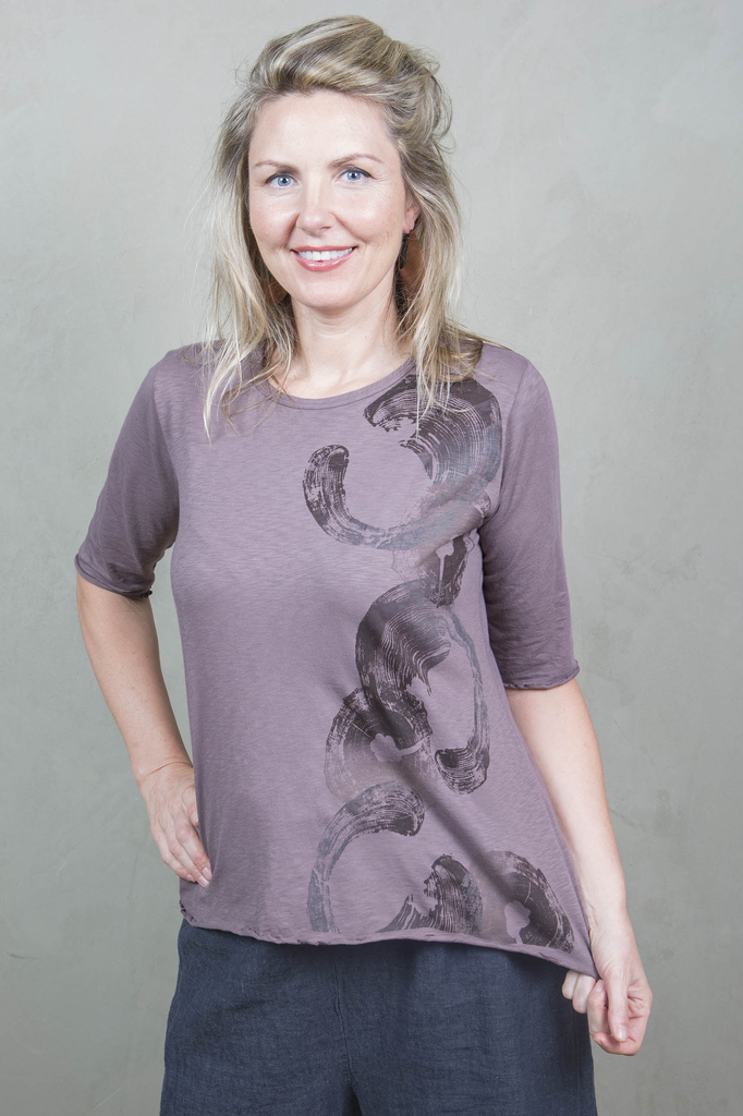 1149A Lightweight Tissue Layer Top Ferric Printed-Blue Fish Clothing