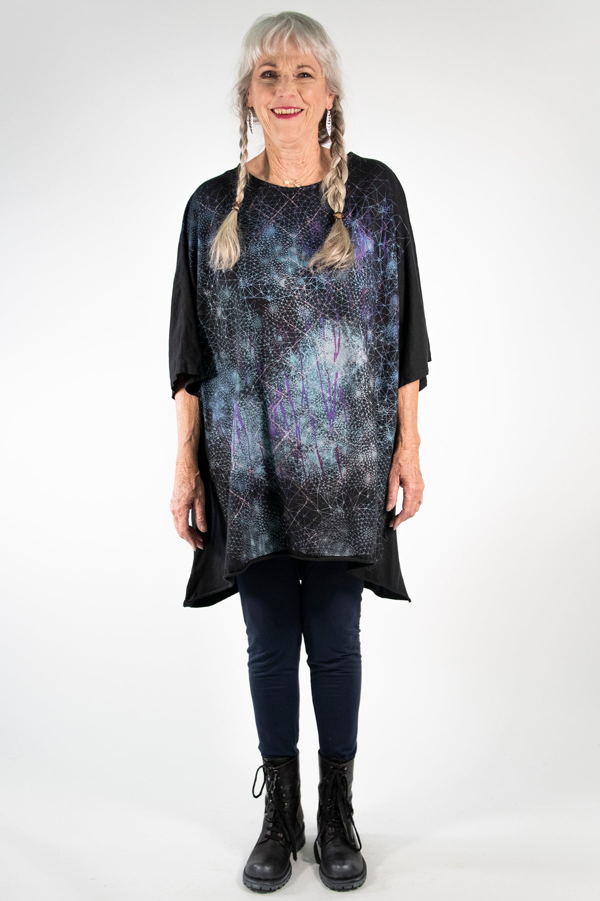 1255 Limited Edition Oversized Tunic Tee-Black-P