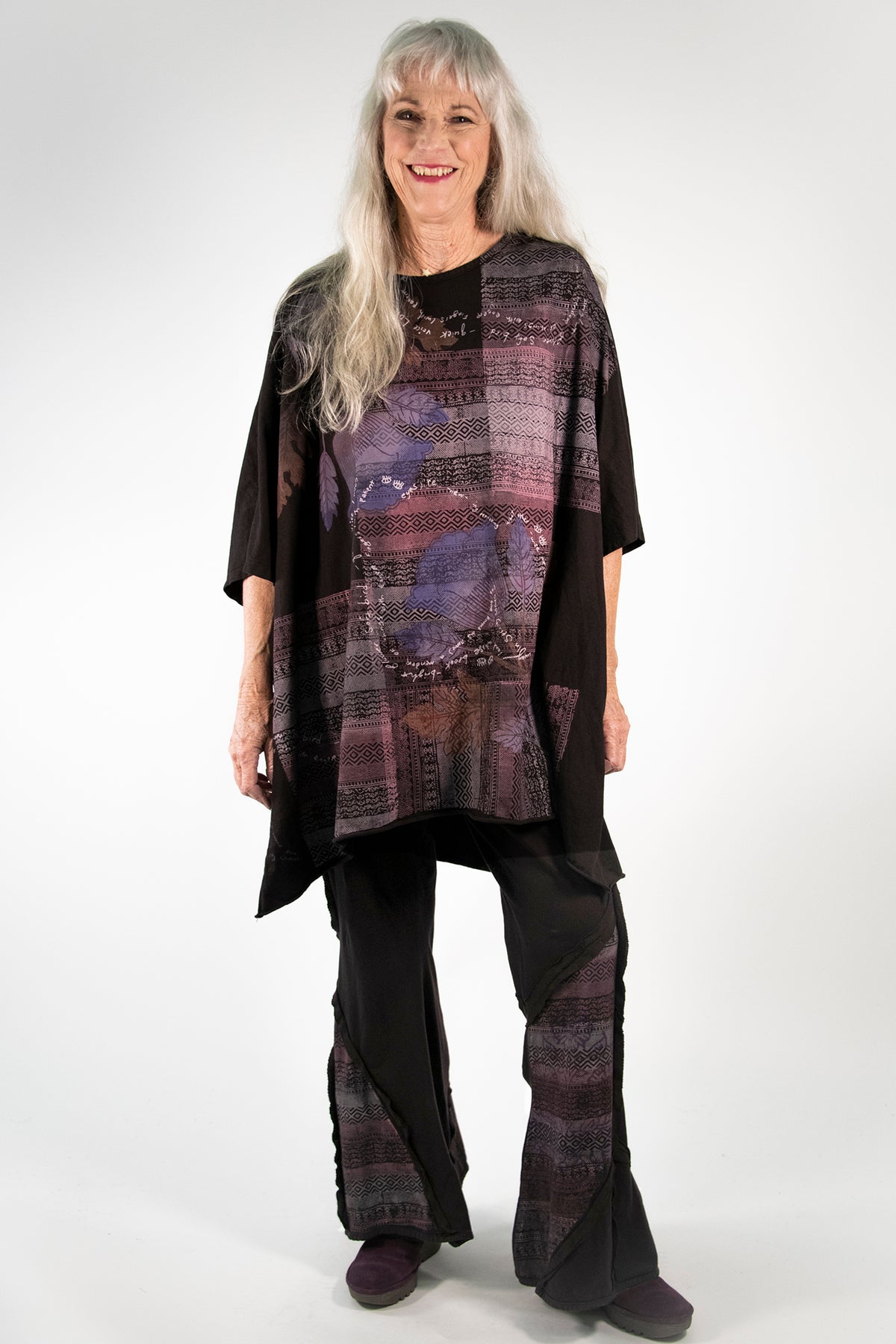 1255 Limited Edition Oversized Tunic Tee-Black Cherry-P
