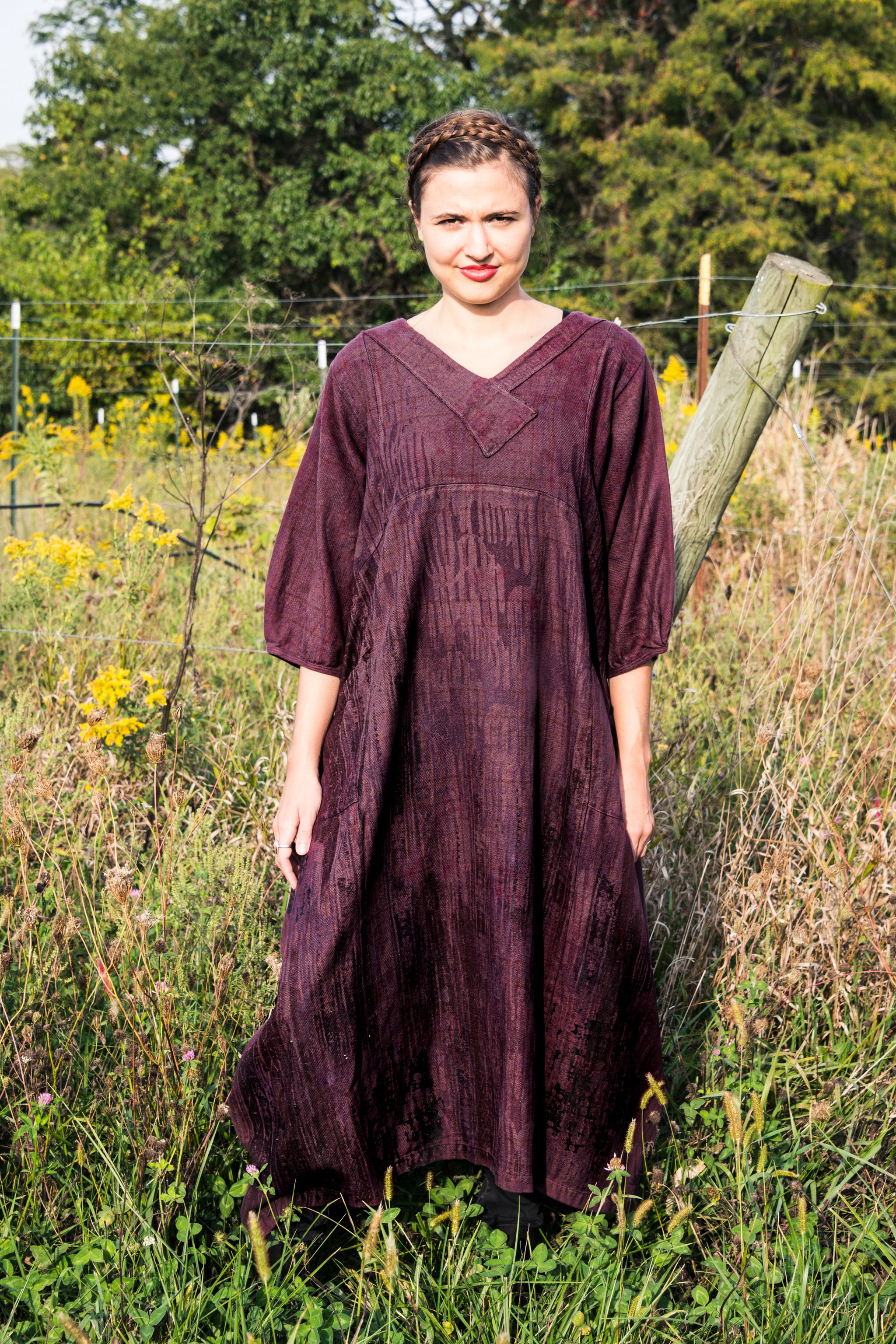 7208 Blue Moon Dress Red Plum Flannel-P 7208 Blue Moon Dress Red Plum Flannel-P