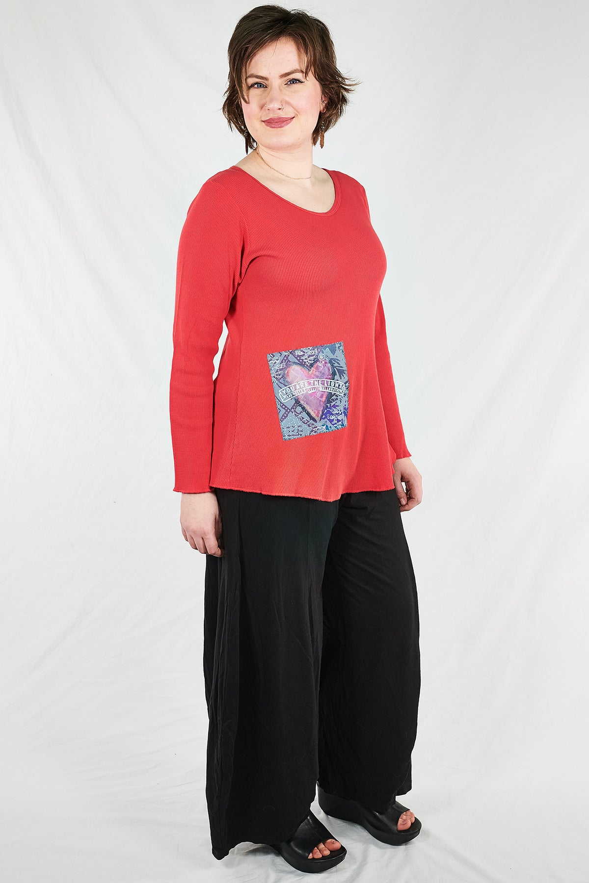 1231 Sweetheart Thermal A-Line Top