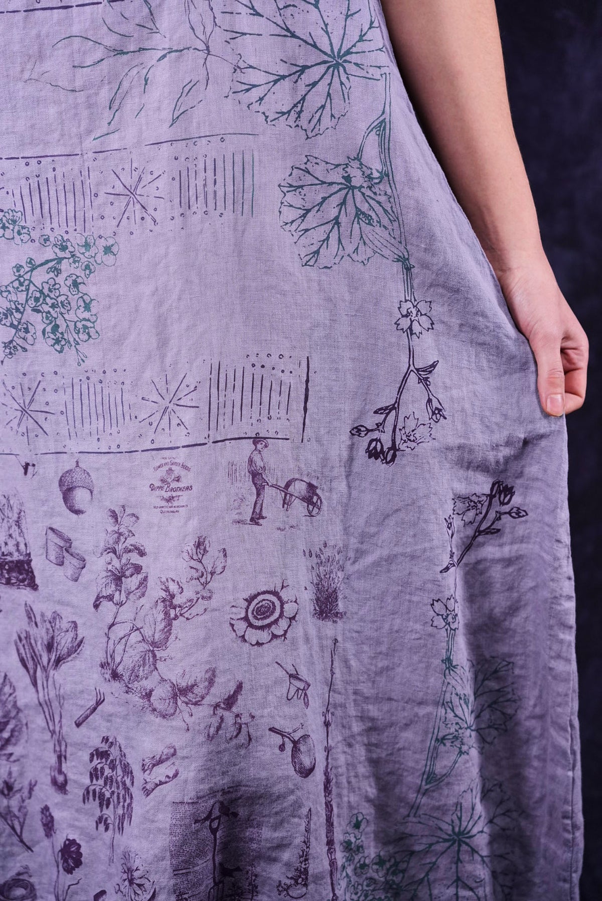 2337 Linen Sundress Amethyst-P - Blue Fish Clothing 2337 Linen Sundress Amethyst-P - Blue Fish Clothing